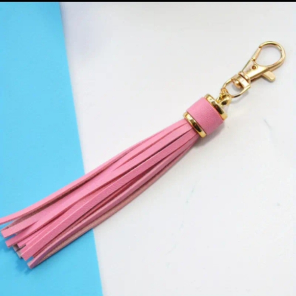 🆕️ Leather Tassel Keychain, 5.5” inch Pendant Charms, Handbag Phone Key - Picture 9 of 15